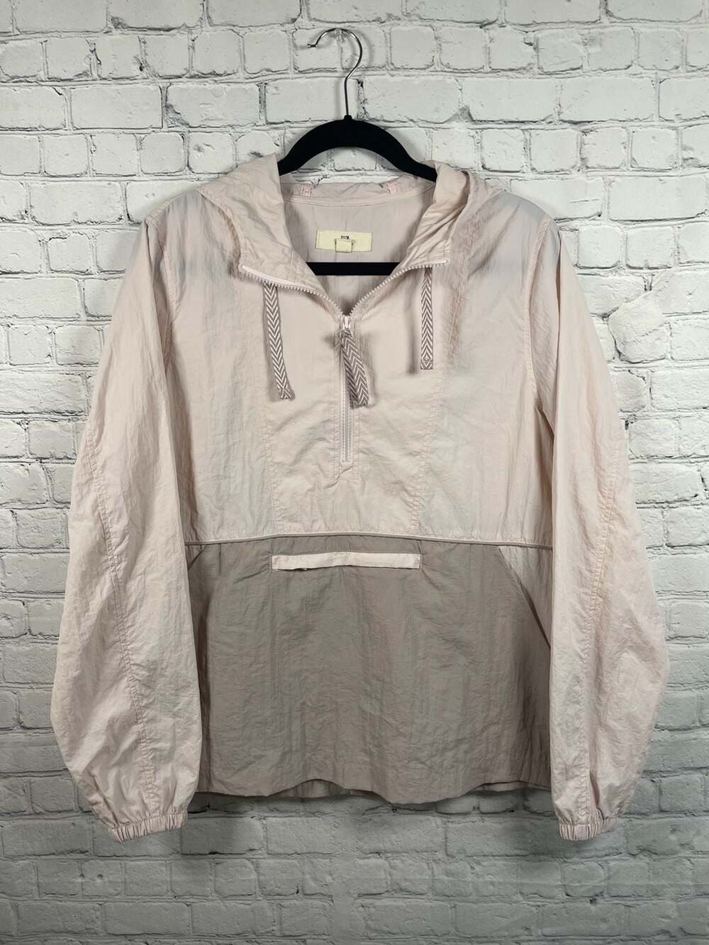 Thread + Supply Women's 3/4 Zip Mauve Pink Nylon Pullover Anorak Jacket Sz M